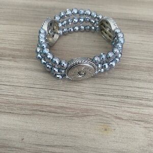 Shimmering Silver Beaded Bracelet